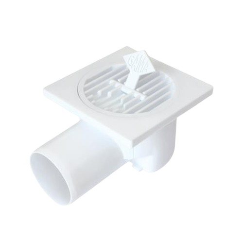 LUXPAR 50 mm PLASTİK YER SÜZGECİ YANDAN ÇIKIŞLI 10x10 161606